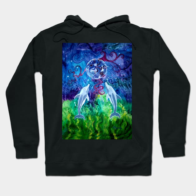 Dolphin Gaze (Prints, Cards & Posters) Hoodie by ArtByMark1